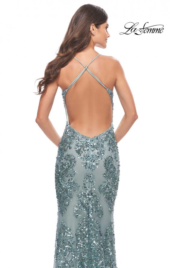 Picture of: Stunning Print Sequin Prom Dress with Open Back in Sea Mist, Style: 31546, Detail Picture 2