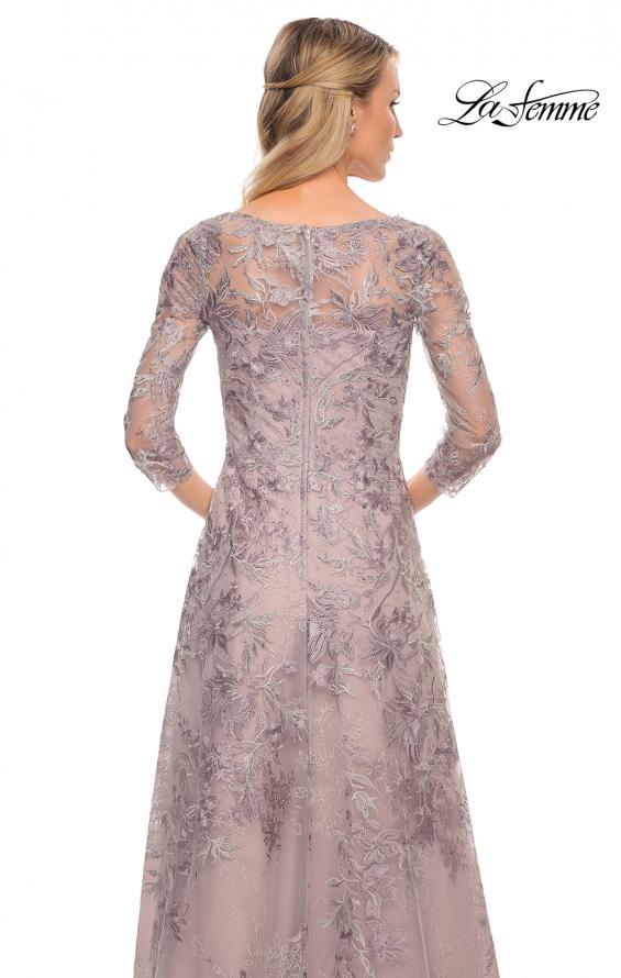 Picture of: Lace Mother of the Bride Dress with Full Skirt in Silver, Style: 30078, Detail Picture 2