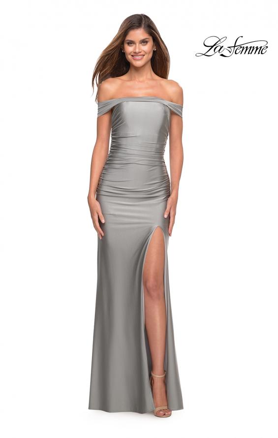 Picture of: Off the Shoulder Dress with Tie Back and Slit, Style: 30634, Main Picture