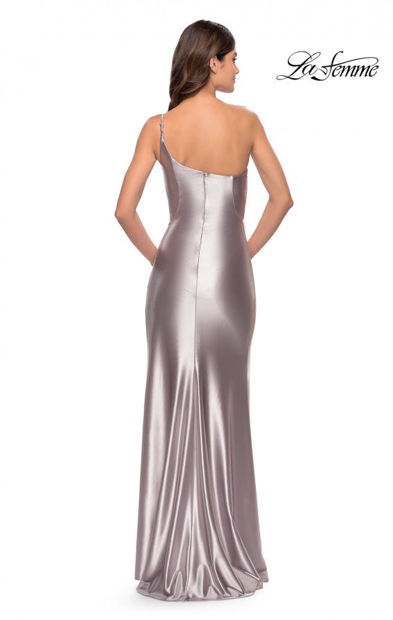 Picture of: Simple One Shoulder Liquid Jersey Dress in Silver, Style: 31391, Detail Picture 13