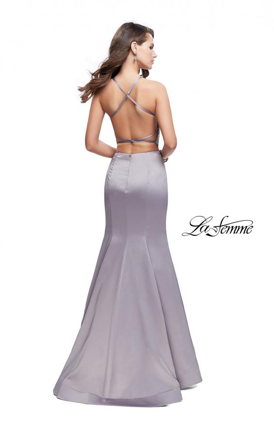 Picture of: Two Piece High Neck Prom Dress with Beading in Silver, Style: 26035, Back Picture