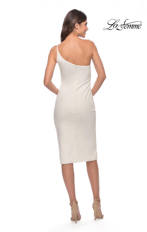 Picture of: Chic One Shoulder Midi Dress with High Slit in White, Style: 30919, Detail Picture 14
