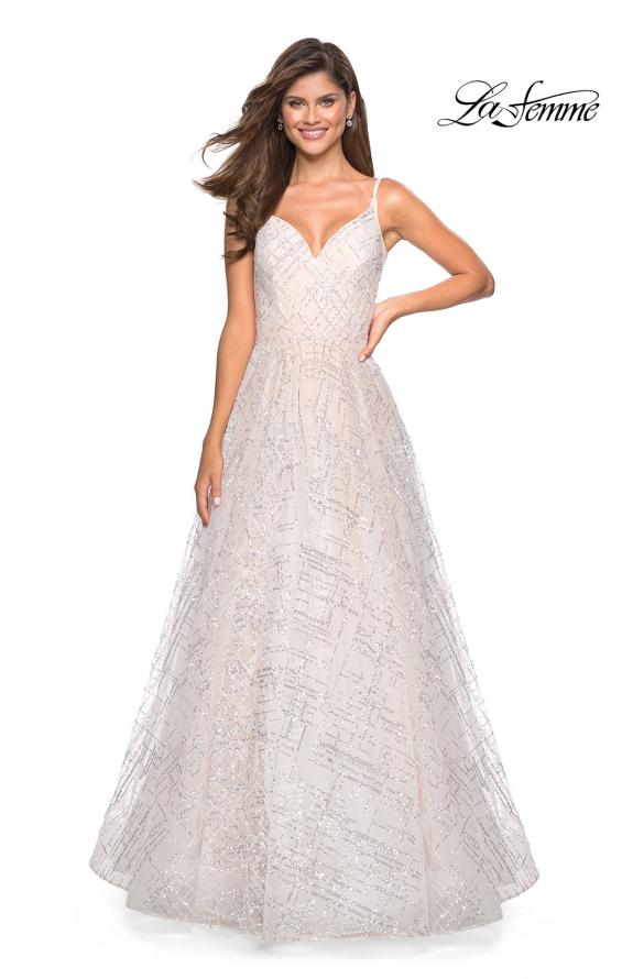Picture of: Unique Sequin Prom Gown with Sweetheart Neckline in White Nude, Style: 27199, Main Picture