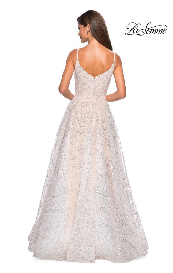 Picture of: Unique Sequin Prom Gown with Sweetheart Neckline in White Nude, Style: 27199, Back Picture