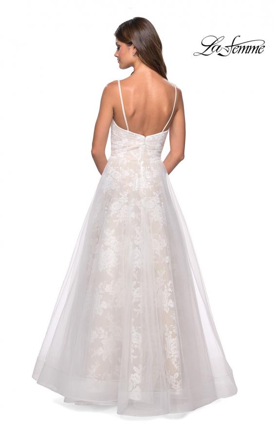 Picture of: Empire Waist Lace Ball Gown with Sweetheart Neckline in White Nude, Style: 27263, Back Picture