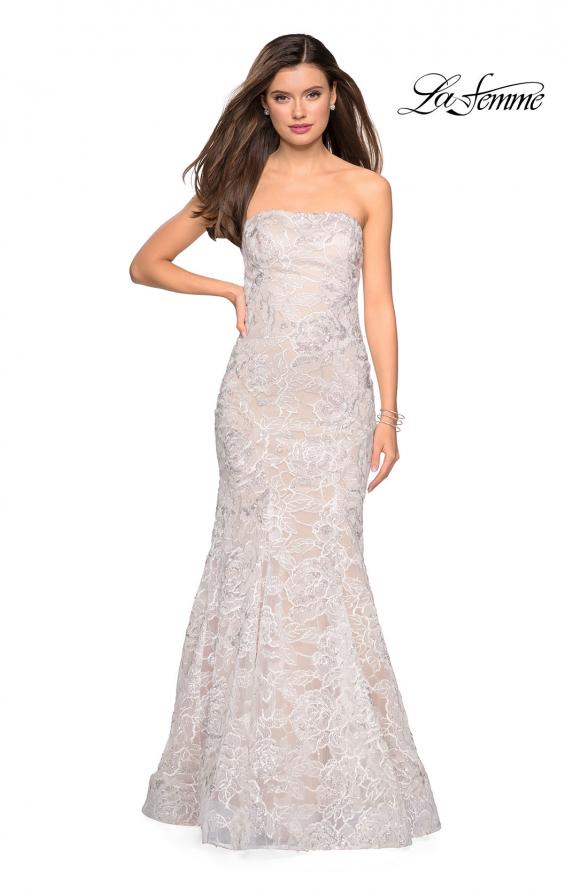 Picture of: Long Mermaid Lace Prom Dress with Beading in White Nude, Style: 27178, Detail Picture 2