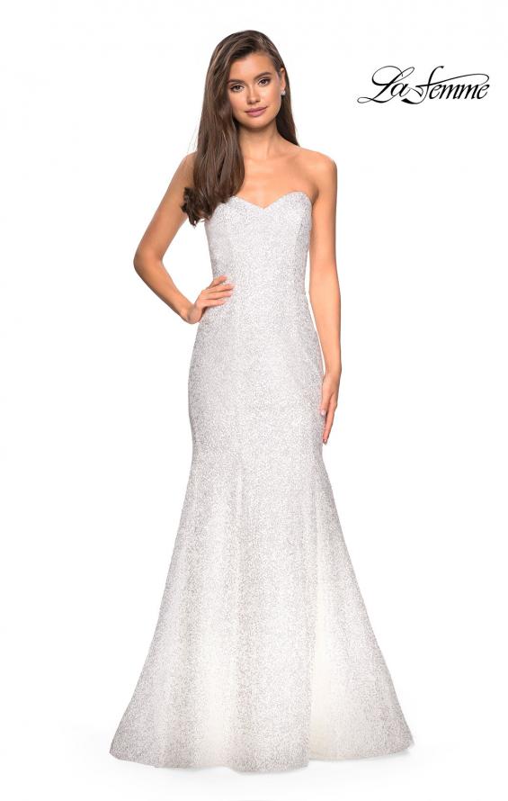 Picture of: sequin Strapless Mermaid Prom Dress in White, Style: 27791, Main Picture