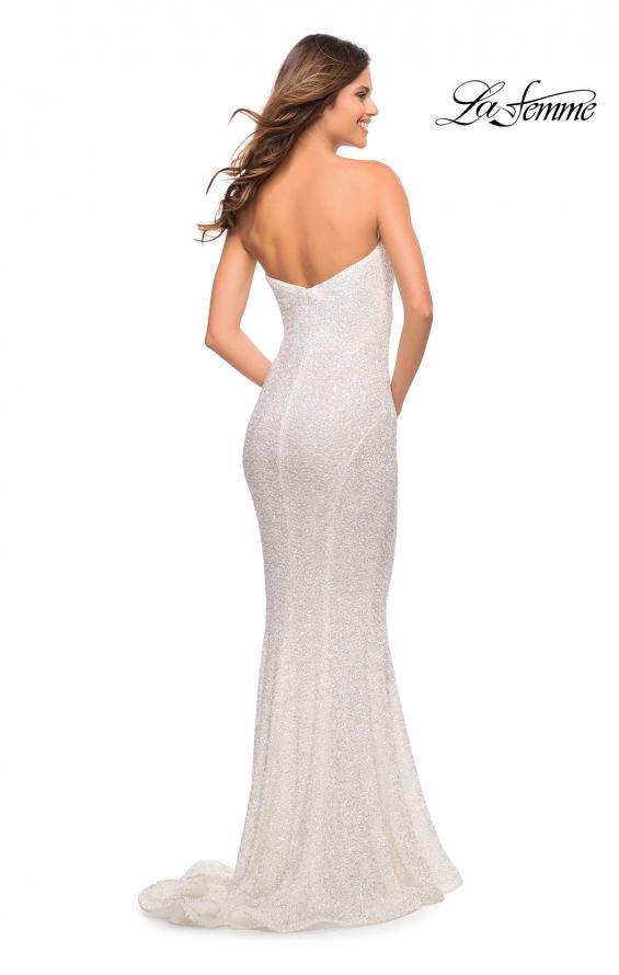 Picture of: Strapless Sweetheart Luxe Sequin Gown in White, Style: 30714, Detail Picture 19