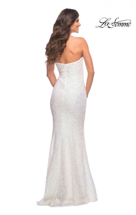 Picture of: Unique Long Sequin Strapless Gown with Sweetheart Top in White, Style: 30743, Detail Picture 6