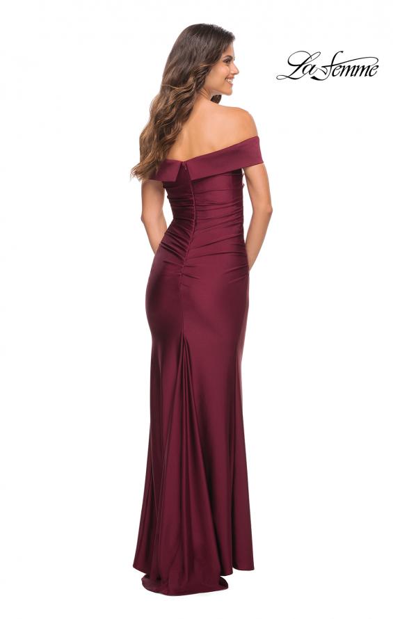 Picture of: Off the Shoulder Elegant Long Evening Gown in Wine, Detail Picture 9