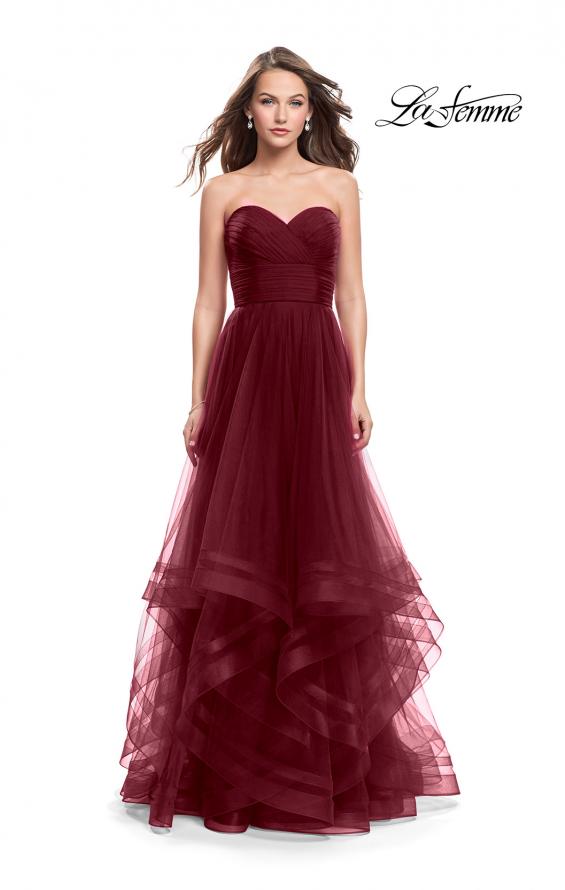Picture of: Tulle Ball Gown with Sweetheart Neckline in Wine, Style: 25446, Detail Picture 1