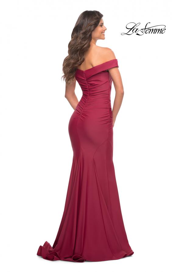 Picture of: Chic Off the Shoulder Evening Dress with Ruching in Red, Style: 30736, Detail Picture 3