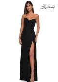 Picture of: Chic Strapless Net Jersey Evening Dress with Slit in Black, Style: 33116, Main Picture