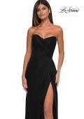 Picture of: Chic Strapless Net Jersey Evening Dress with Slit in Black, Style: 33116, Detail Picture 9