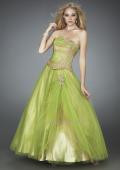 Picture of: Multi Toned Long Prom Dress with Lace Appliques in Green, Style: 11788, Main Picture