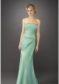 Picture of: Elegant Fitted Prom Dress with Side Ruching and Beads in Green, Style: 12525, Main Picture