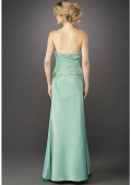 Picture of: Elegant Fitted Prom Dress with Side Ruching and Beads in Green, Style: 12525, Back Picture