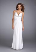 Picture of: Glam Gathered Bodice Gown with Criss Cross Straps in White, Style: 13308, Main Picture