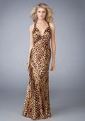 Picture of: Animal Print V Neck Halter Dress with Open Back in Multi, Style: 13375, Main Picture