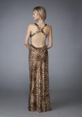 Picture of: Animal Print V Neck Halter Dress with Open Back in Multi, Style: 13375, Back Picture