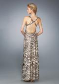 Picture of: Printed Low V Neckline Prom Dress with Criss Cross Back in Multi, Style: 13409, Detail Picture 1