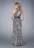 Picture of: Printed Halter Prom Dress with Keyhole Front and Back in Multi, Style: 13425, Back Picture