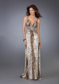 Picture of: Leopard Print Dress with Beaded Straps and Cut Outs in Multi, Style: 13453, Main Picture