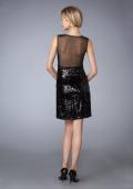 Picture of: Short Sequined Dress with Sweetheart Neckline in Black, Style: 13457, Back Picture