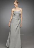 Picture of: Gathered Bodice Prom Dress with Delicate Embellishments in SIlver, Style: 13672, Main Picture