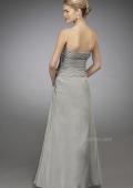 Picture of: Gathered Bodice Prom Dress with Delicate Embellishments in Silver, Style: 13672, Back Picture