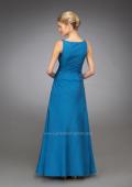 Picture of: Long Dress with Ruched Bodice and Embellished Straps in Blue, Style: 13673, Back Picture