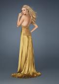 Picture of: Keyhole Halter Prom Dress with Beaded Bodice in Yellow, Style: 13704, Main Picture