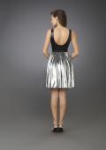 Picture of: Short Cocktail Dress with Beaded Bodice in Black Multi, Style: 14083, Back Picture