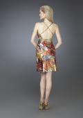 Picture of: Sweetheart Neckline Printed Short Halter Dress in Multi, Style: 14125, Back Picture