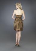 Picture of: Strapless Cocktail Dress with Sweetheart Neck and Pleats in Gold, Style: 14126, Back Picture