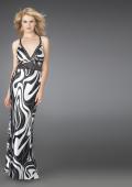 Picture of: Printed V Neck Prom Dress with Beaded Straps in Multi, Style: 14186, Main Picture