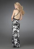 Picture of: Printed V Neck Prom Dress with Beaded Straps in Multi, Style: 14186, Back Picture