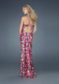 Picture of: Printed Prom Dress with Ruched Sweetheart Neckline in Multi, Style: 14221, Back Picture