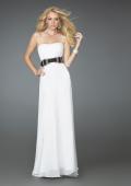 Picture of: Strapless Prom Gown with Satin Belt in White, Style: 14259, Detail Picture 2