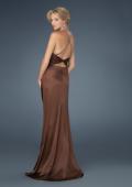 Picture of: Low V Neck Halter with Criss Cross Back and Beading in Brown, Style: 14303, Back Picture