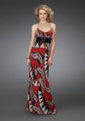 Picture of: Long Printed Halter Gown with Beaded Sash in Multi, Style: 14359, Main Picture