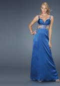 Picture of: Prom Dress with Sweetheart Neck, Belt, and Cut Outs in Blue, Style: 14572, Main Picture