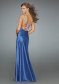 Picture of: Keyhole Halter Prom Gown with Beaded Straps in Blue, Style: 14583, Main Picture