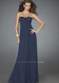 Picture of: Strapless Prom Gown with Satin Bust and Chiffon Skirt in Blue, Style: 14589, Detail Picture 1