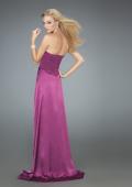 Picture of: Long Strapless Prom Gown with a Ruched Bodice in Purple, Style: 14605, Back Picture