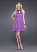 Picture of: Short Baby Doll Dress with Jeweled Neckline in Purple, Style: 14943, Main Picture