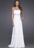 Picture of: Long Prom Dress with Ruched Bodice and Beading in White, Style: 15027, Main Picture