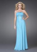 Picture of: Strapless Prom Gown with Cluster Beading and Cut Outs in Aqua, Style: 15081, Main Picture