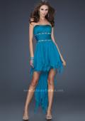 Picture of: High Low Prom Dress with Corset Bodice and Beading in Blue, Style: 15087, Main Picture