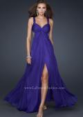Picture of: Chiffon Dress with Twisted Bodice and Star Cut Out Back in Purple, Style: 15148, Main Picture